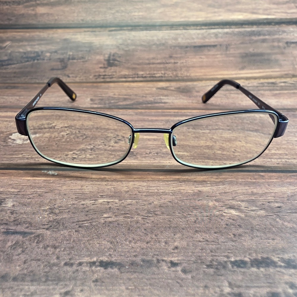 Anne Klein AK5000 414 Navy Blue Eyeglass Frames 50-16-135 Zebra Pattern Temples